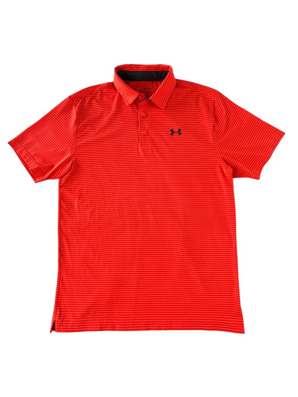 Under Armour Men's Striped HeatGear Performance Polo in Orange Size Medium
